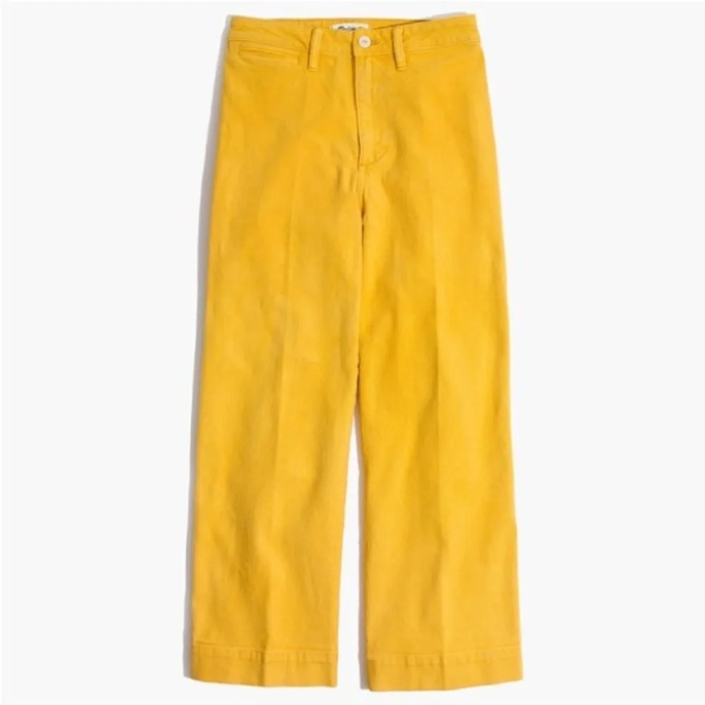 Madewell Emmett Wide-Leg Crop Pants in Greek Gold sz 27 - Picture 1 of 5